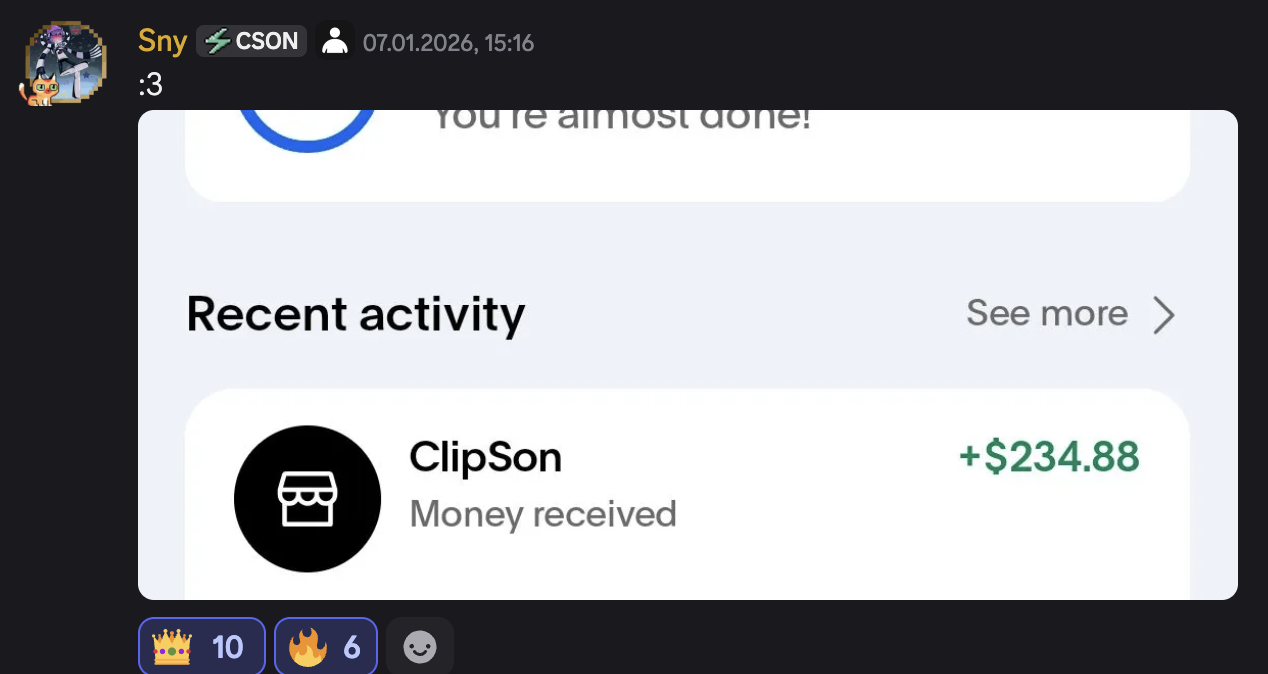 Clipping Payout Screenshot