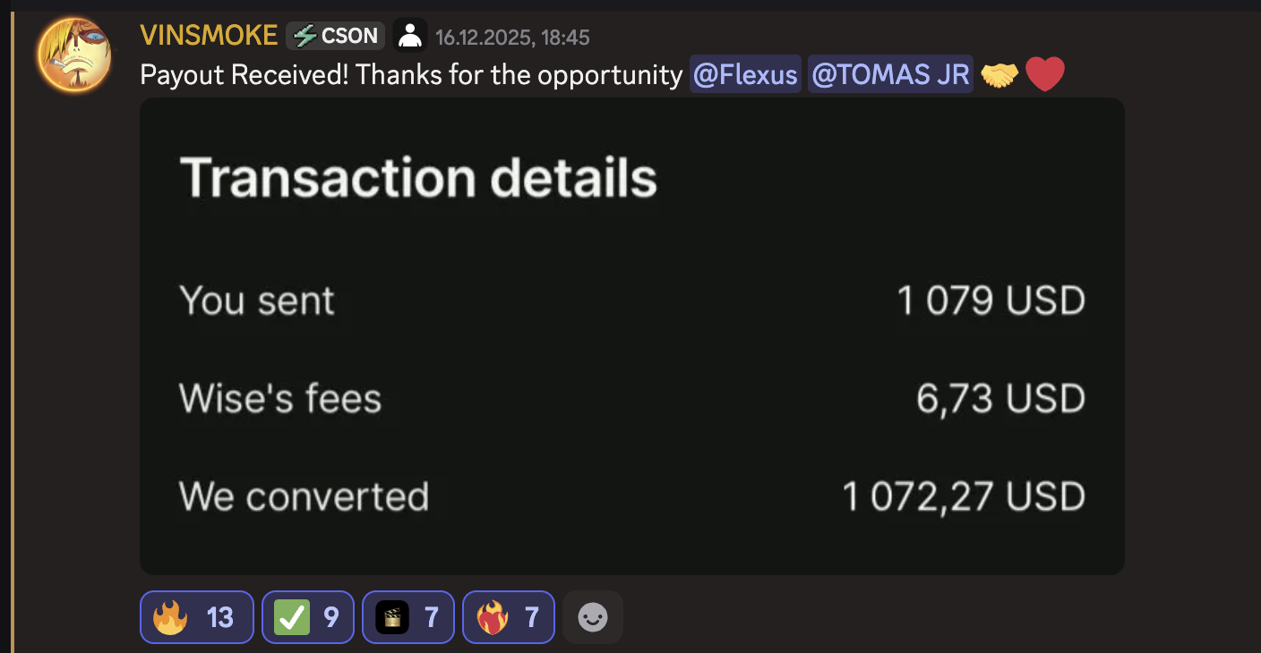 Clipping Payout Screenshot